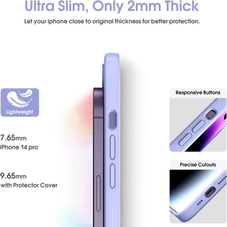 For iPhone 15 Pro Microfiber Liquid Silicone Shockproof Phone Case(Purple) - HoMEdemic™ 