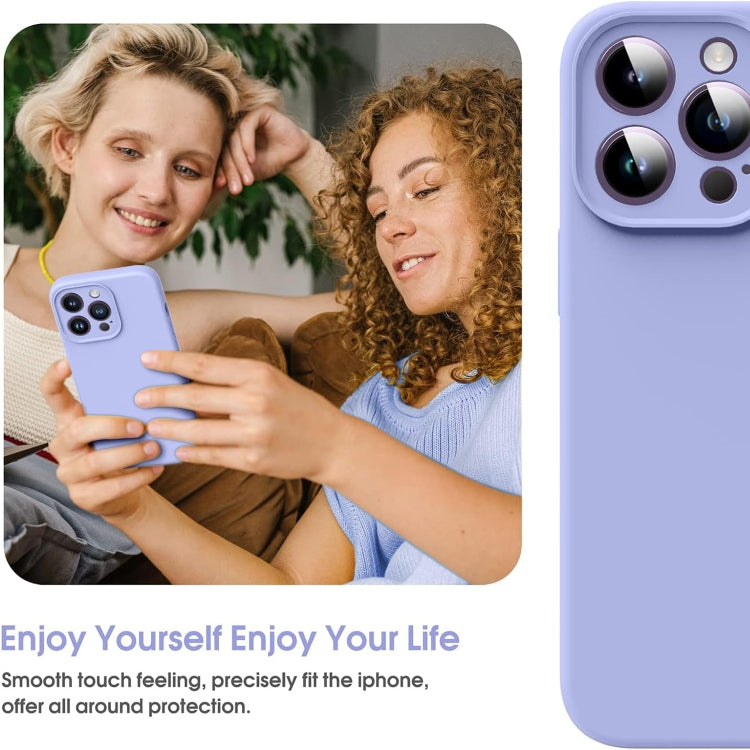 For iPhone 15 Pro Microfiber Liquid Silicone Shockproof Phone Case(Purple) - HoMEdemic™ 