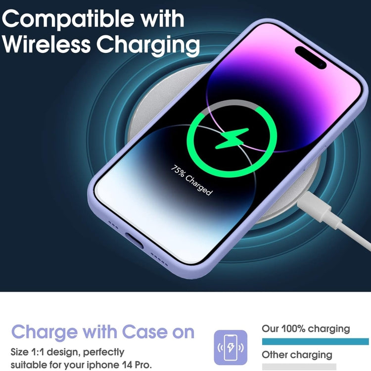For iPhone 15 Pro Microfiber Liquid Silicone Shockproof Phone Case(Purple) - HoMEdemic™ 