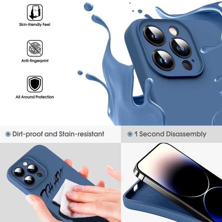 For iPhone 15 Pro Microfiber Liquid Silicone Shockproof Phone Case(Blue) - HoMEdemic™ 
