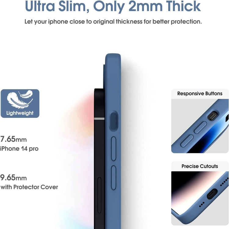 For iPhone 15 Pro Microfiber Liquid Silicone Shockproof Phone Case(Blue) - HoMEdemic™ 