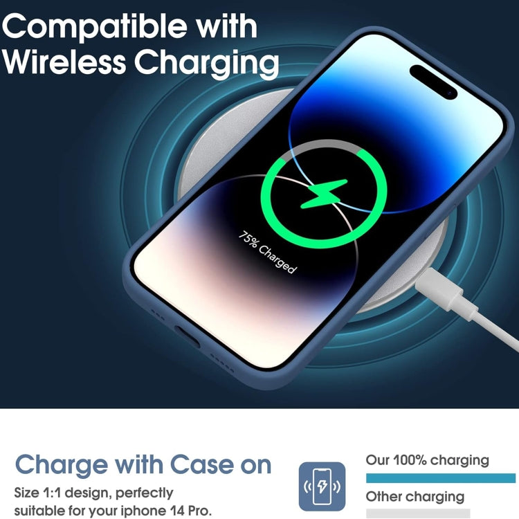 For iPhone 15 Pro Microfiber Liquid Silicone Shockproof Phone Case(Blue) - HoMEdemic™ 