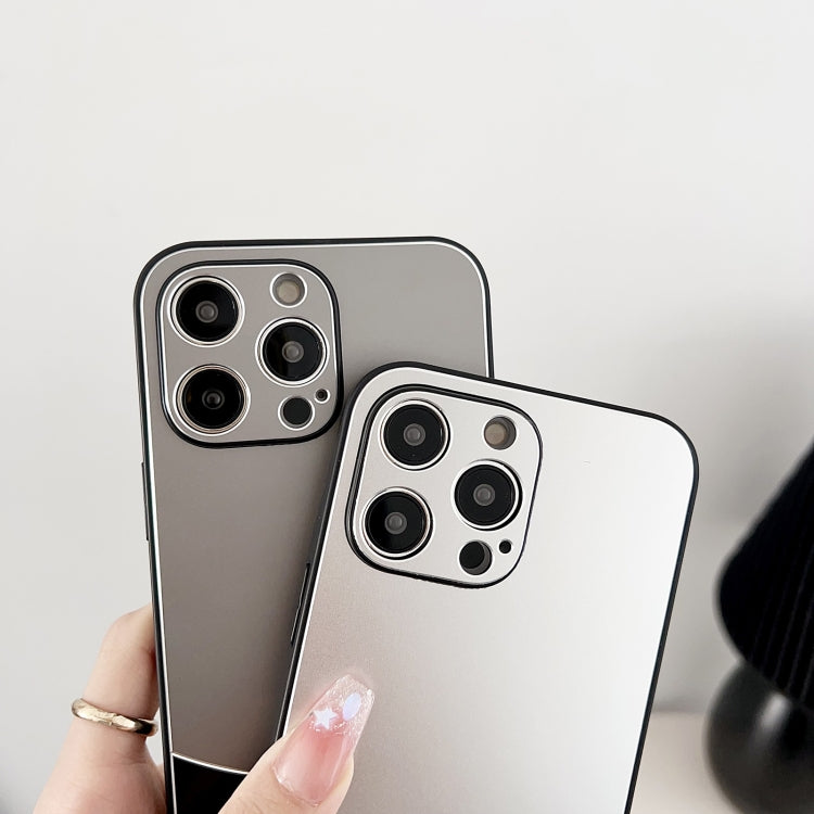 For iPhone 15 Pro Max Shockproof Frosted PC Silicone Frame Phone Case(Silver) - HoMEdemic™ 