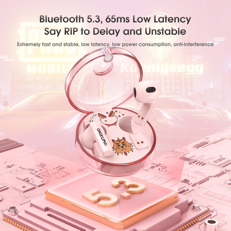 ONIKUMA T301 Transparent Cartoon Wireless Bluetooth Earphone(Pink) - HoMEdemic™ 