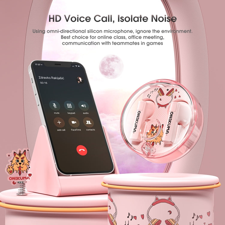 ONIKUMA T301 Transparent Cartoon Wireless Bluetooth Earphone(Pink) - HoMEdemic™ 