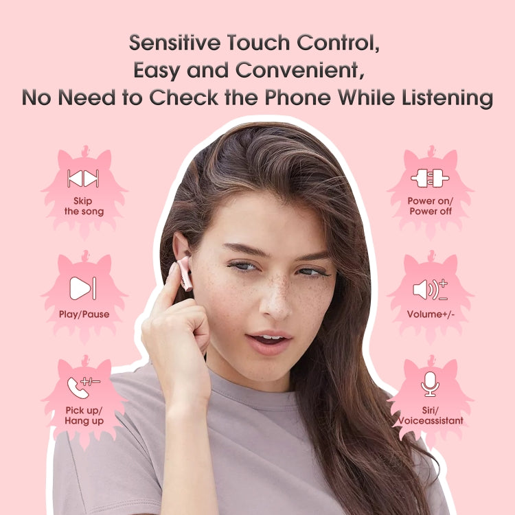 ONIKUMA T301 Transparent Cartoon Wireless Bluetooth Earphone(Pink) - HoMEdemic™ 
