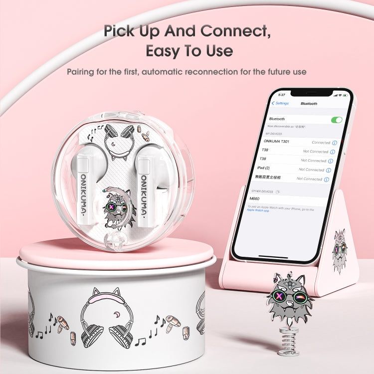 ONIKUMA T301 Transparent Cartoon Wireless Bluetooth Earphone(White) - HoMEdemic™ 