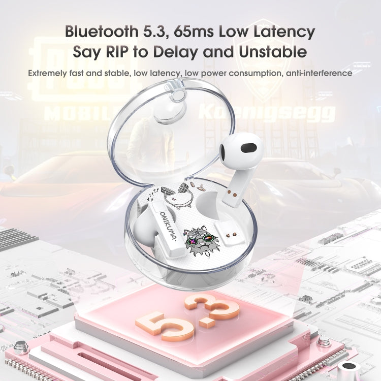 ONIKUMA T301 Transparent Cartoon Wireless Bluetooth Earphone(White) - HoMEdemic™ 