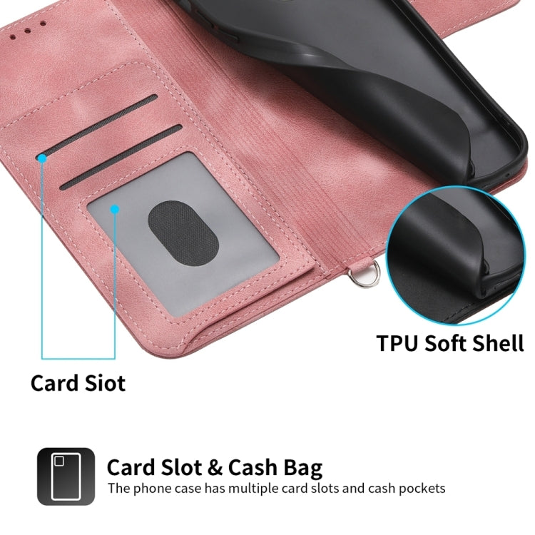 For iPhone 15 Pro Skin-feel Flowers Embossed Wallet Leather Phone Case(Pink) - HoMEdemic™ 
