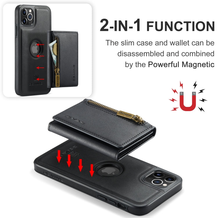 For iPhone 11 Pro Max DG.MING M5 Series Zip RFID Multi Card Detachable Leather Phone Case(Black) - HoMEdemic™ 