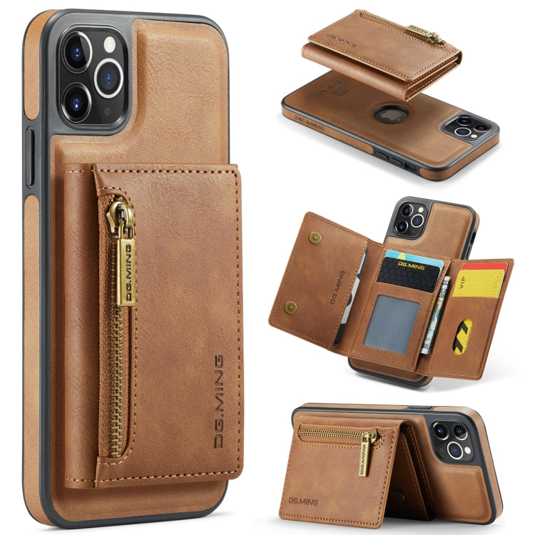 For iPhone 11 Pro Max DG.MING M5 Series Zip RFID Multi Card Detachable Leather Phone Case(Brown) - HoMEdemic™ 