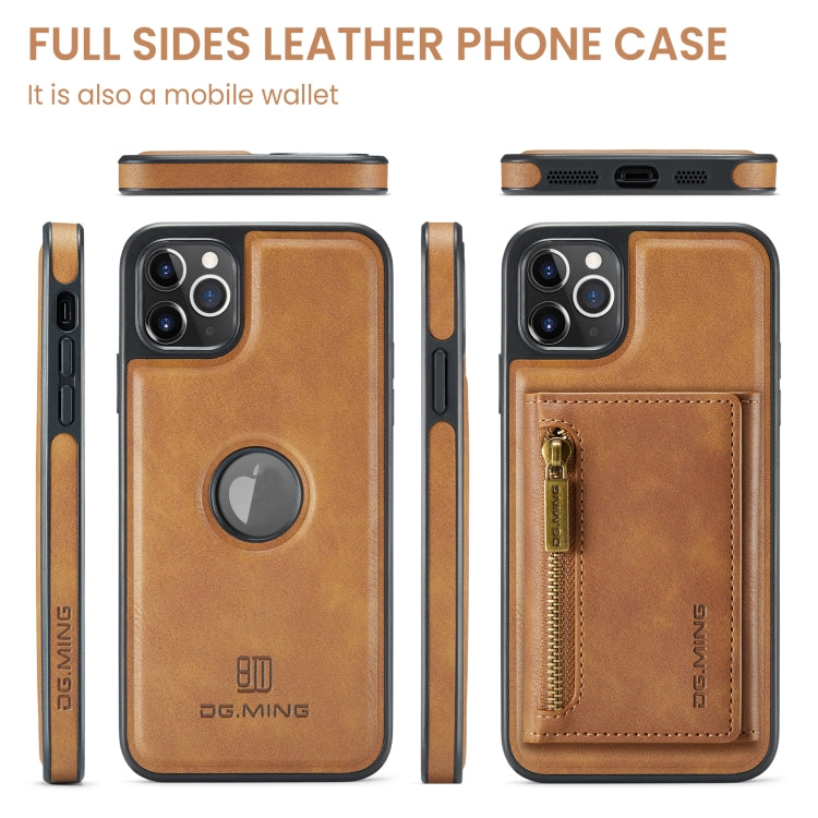 For iPhone 11 Pro Max DG.MING M5 Series Zip RFID Multi Card Detachable Leather Phone Case(Brown) - HoMEdemic™ 