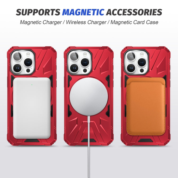 For iPhone 15 Pro Max MagSafe Magnetic Shockproof Phone Case with Ring Holder(Red) - HoMEdemic™ 