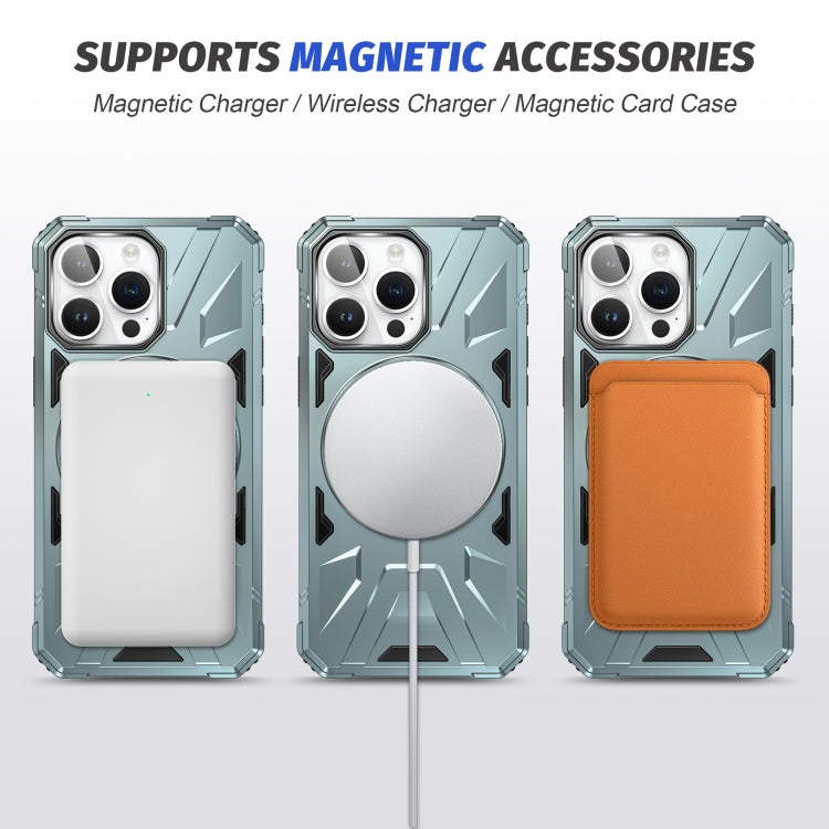 For iPhone 15 Pro MagSafe Magnetic Shockproof Phone Case with Ring Holder(Green) - HoMEdemic™ 