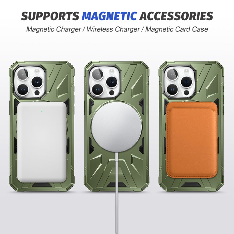 For iPhone 15 Pro MagSafe Magnetic Shockproof Phone Case with Ring Holder(Dark Green) - HoMEdemic™ 