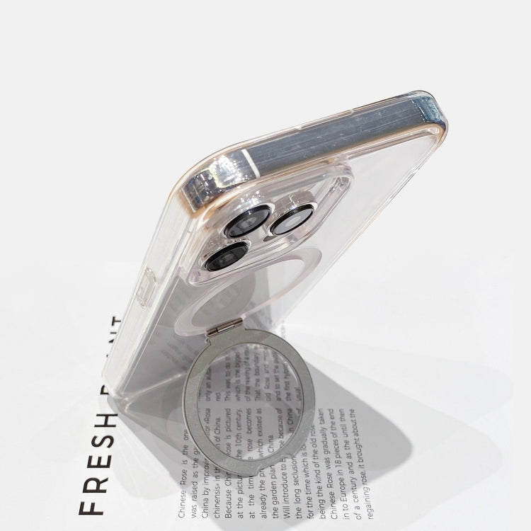 For iPhone 15 Pro Max Glitter MagSafe Magnetic Phone Case with Stand(Transparent White) - HoMEdemic™ 