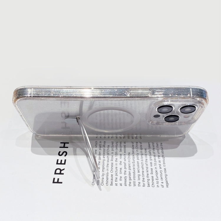 For iPhone 15 Pro Glitter MagSafe Magnetic Phone Case with Stand(White) - HoMEdemic™ 