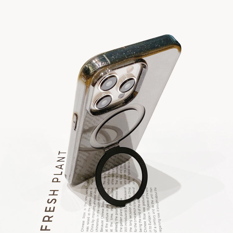 For iPhone 15 Pro Glitter MagSafe Magnetic Phone Case with Stand(Black) - HoMEdemic™ 