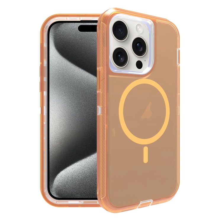 For iPhone 15 Pro Shockproof MagSafe Magnetic Phone Case(Transparent Gold) - HoMEdemic™ 