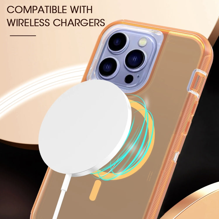 For iPhone 15 Pro Shockproof MagSafe Magnetic Phone Case(Transparent Gold) - HoMEdemic™ 