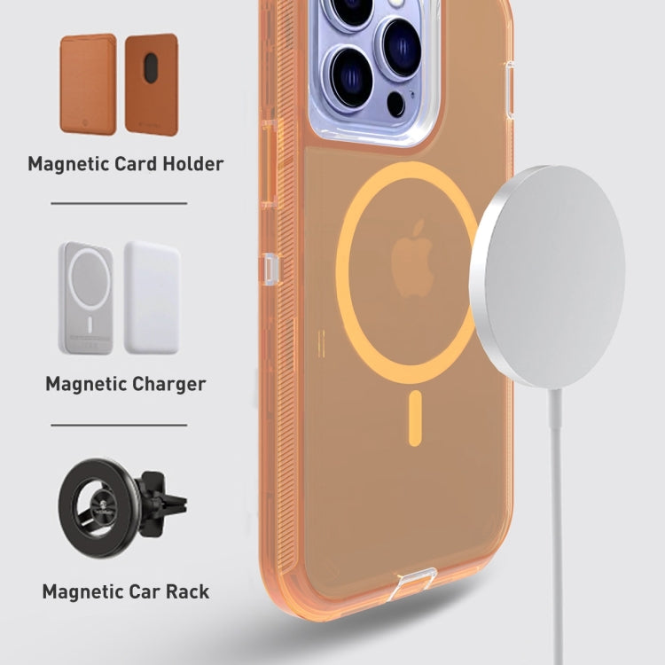 For iPhone 15 Pro Shockproof MagSafe Magnetic Phone Case(Transparent Gold) - HoMEdemic™ 