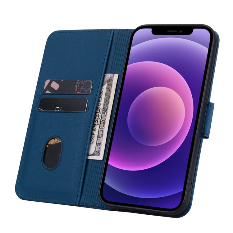 For iPhone 15 Pro Business Diamond Buckle Leather Phone Case with Lanyard(Royal Blue) - HoMEdemic™ 