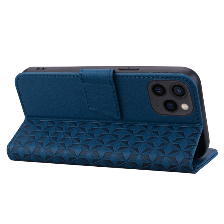 For iPhone 15 Pro Business Diamond Buckle Leather Phone Case with Lanyard(Royal Blue) - HoMEdemic™ 