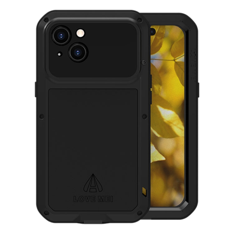 For iPhone 15 LOVE MEI Metal Shockproof Life Waterproof Dustproof Phone Case(Black) - HoMEdemic™ 
