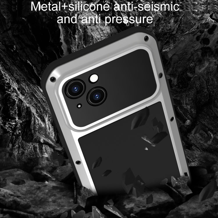 For iPhone 15 LOVE MEI Metal Shockproof Life Waterproof Dustproof Phone Case(Red) - HoMEdemic™ 