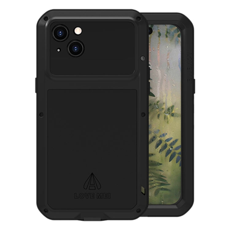 For iPhone 15 Plus LOVE MEI Metal Shockproof Life Waterproof Dustproof Phone Case(Black) - HoMEdemic™ 