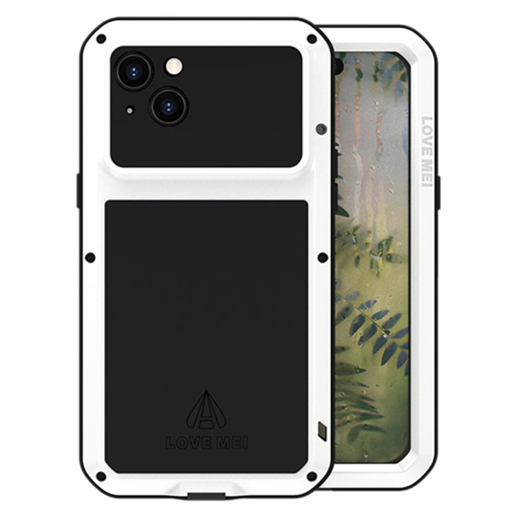For iPhone 15 Plus LOVE MEI Metal Shockproof Life Waterproof Dustproof Phone Case(White) - HoMEdemic™ 