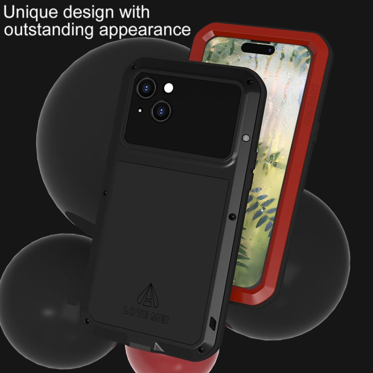For iPhone 15 Plus LOVE MEI Metal Shockproof Life Waterproof Dustproof Phone Case(White) - HoMEdemic™ 