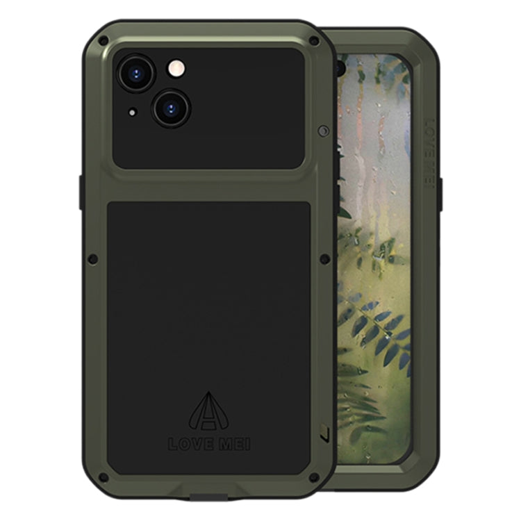 For iPhone 15 Plus LOVE MEI Metal Shockproof Life Waterproof Dustproof Phone Case(Army Green) - HoMEdemic™ 