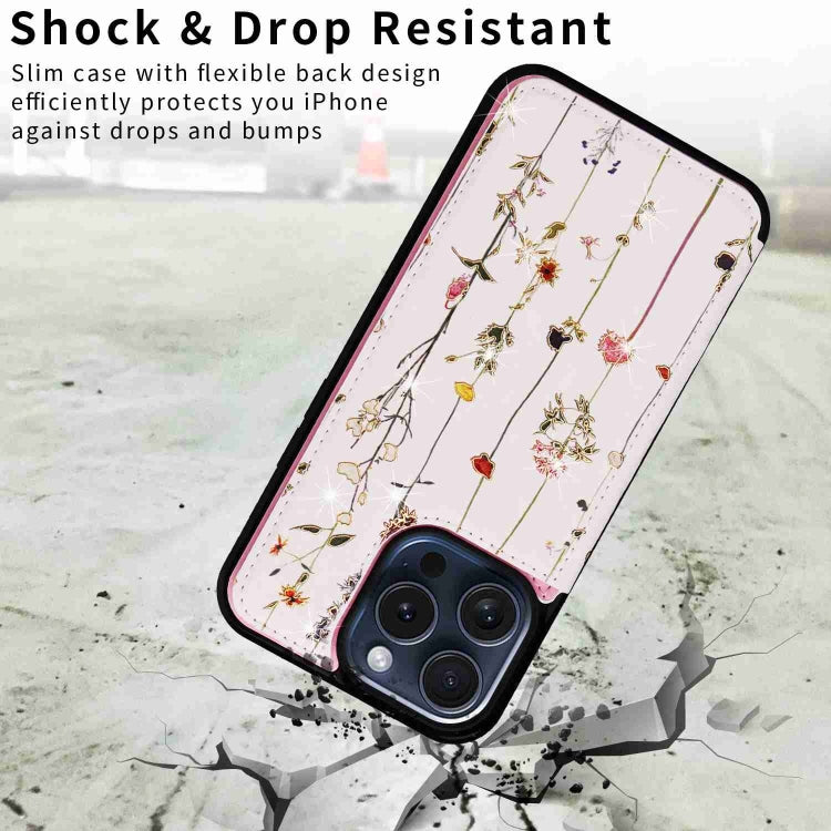 For iPhone 15 Pro Max Printed Double Buckle RFID Anti-theft Phone Case(Dried Flower World) - HoMEdemic™ 