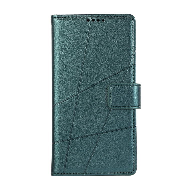 For iPhone 15 Pro Max PU Genuine Leather Texture Embossed Line Phone Case(Green) - HoMEdemic™ 