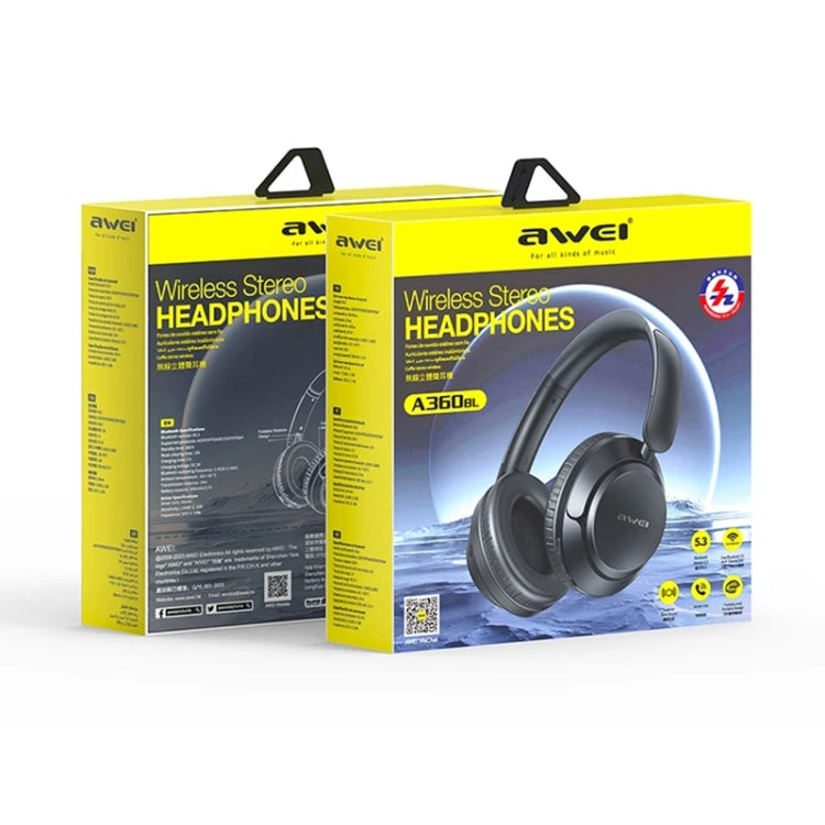 AWEI A360BL Foldable Wireless Bluetooth Gaming Headset(Black) - HoMEdemic™ 