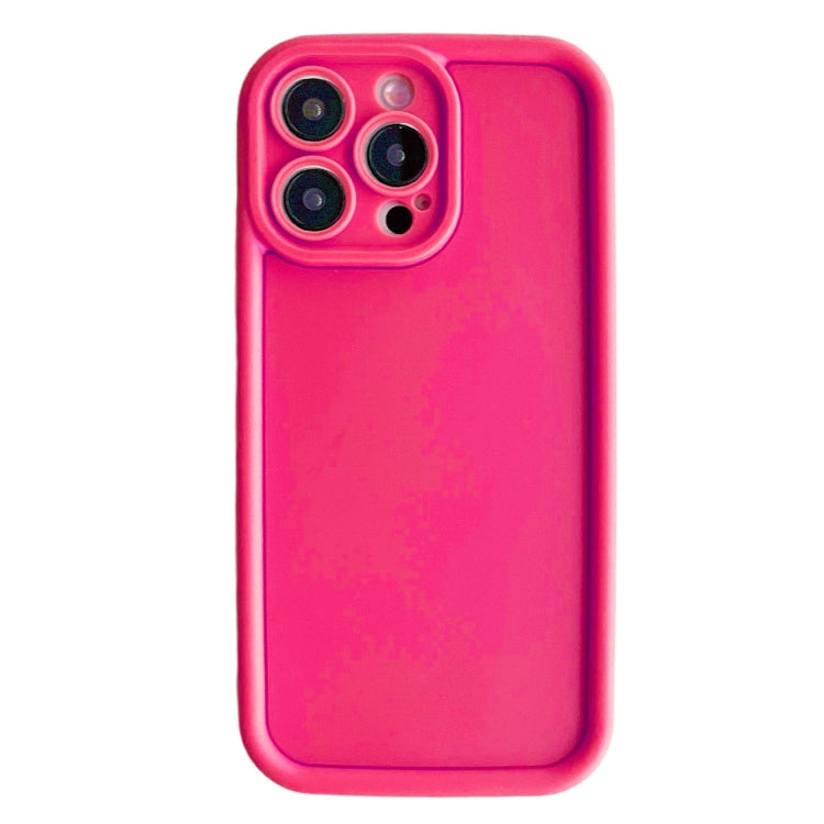 For iPhone 15 Pro Fine Hole Shockproof Frame Frosted TPU Phone Case(Rose Red) - HoMEdemic™ 