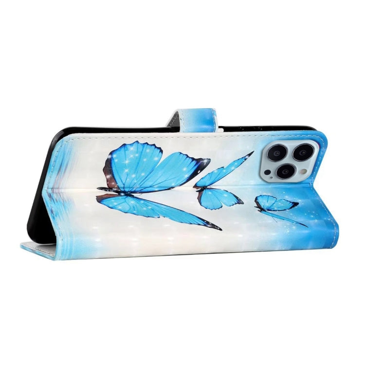 For iPhone 15 Pro Max Oil Embossed 3D Drawing Leather Phone Case(3 Butterflies) - HoMEdemic™ 