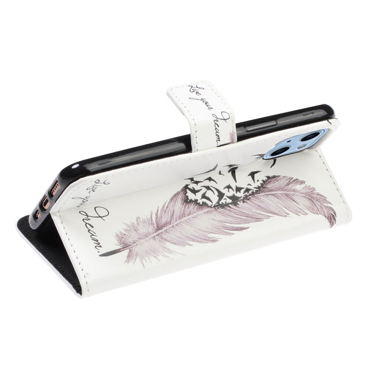 For iPhone 15 Pro Max Oil Embossed 3D Drawing Leather Phone Case(Feather) - HoMEdemic™ 