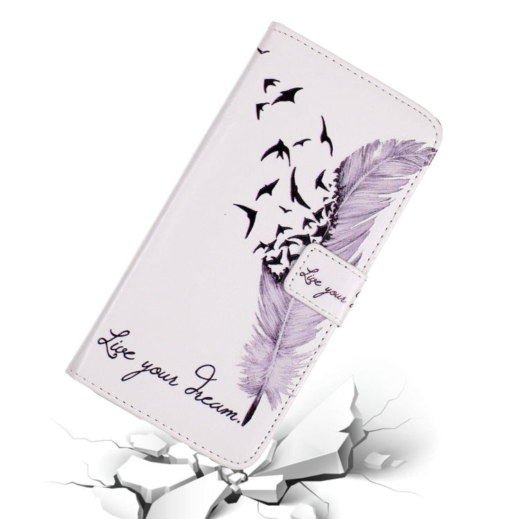 For iPhone 15 Pro Max Oil Embossed 3D Drawing Leather Phone Case(Feather) - HoMEdemic™ 