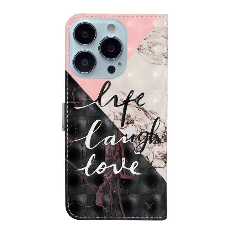 For iPhone 15 Pro Oil Embossed 3D Drawing Leather Phone Case(Stitching Marble) - HoMEdemic™ 