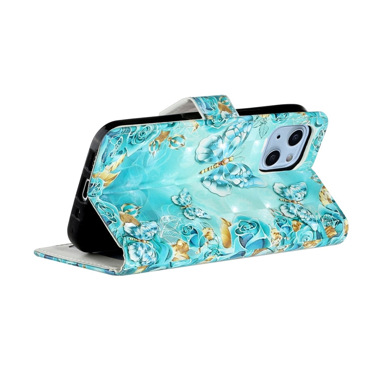 For iPhone 15 Pro Oil Embossed 3D Drawing Leather Phone Case(Blue Butterflies) - HoMEdemic™ 