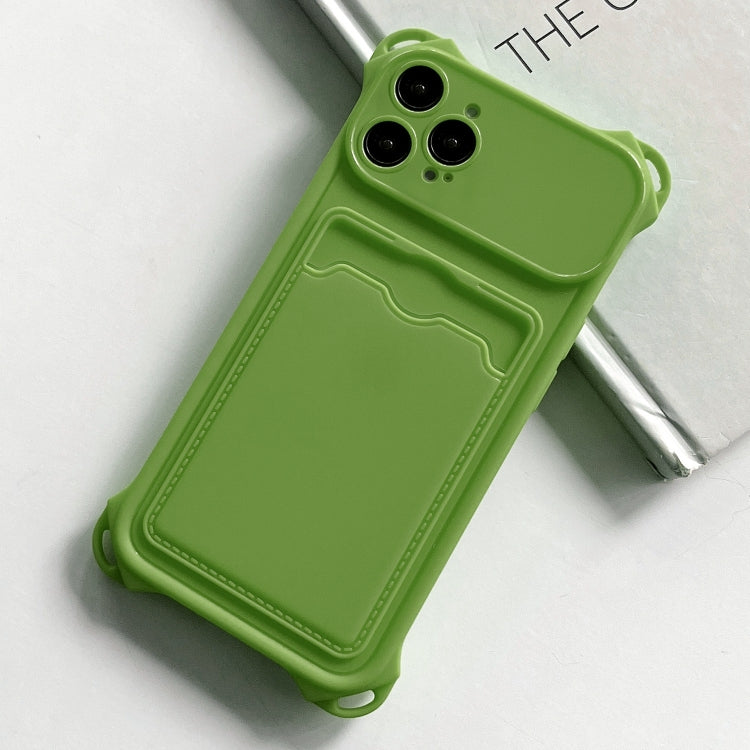 For iPhone 15 Pro Max Shockproof Card Slot Frosted TPU Phone Case(Green) - HoMEdemic™ 