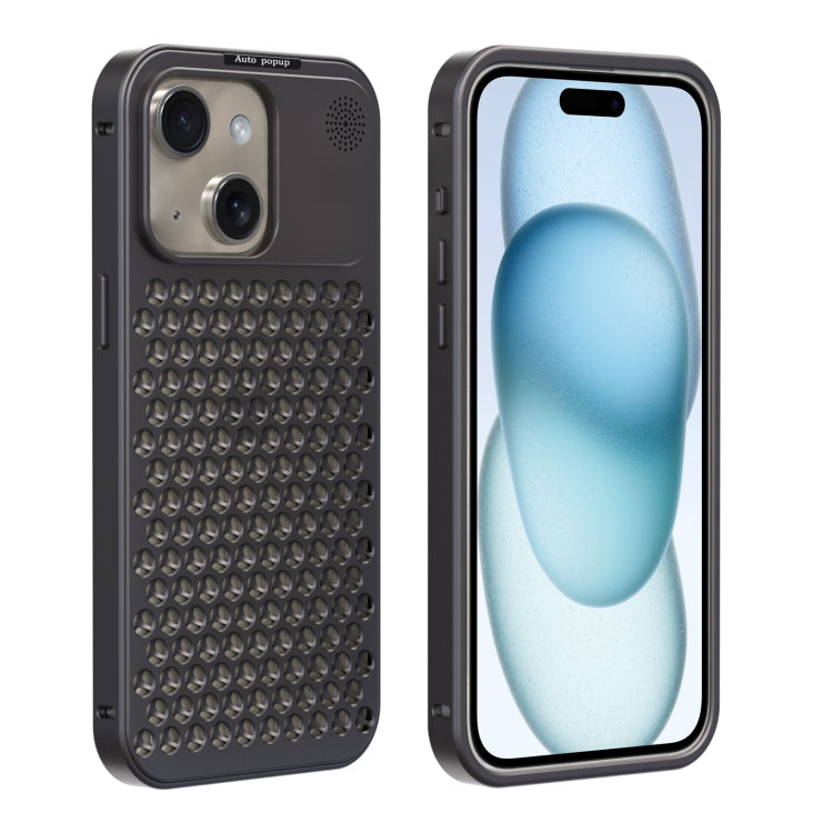 For iPhone 15 R-JUST RJ58 Aromatherapy Metal Cooling Phone Case(Grey) - HoMEdemic™ 