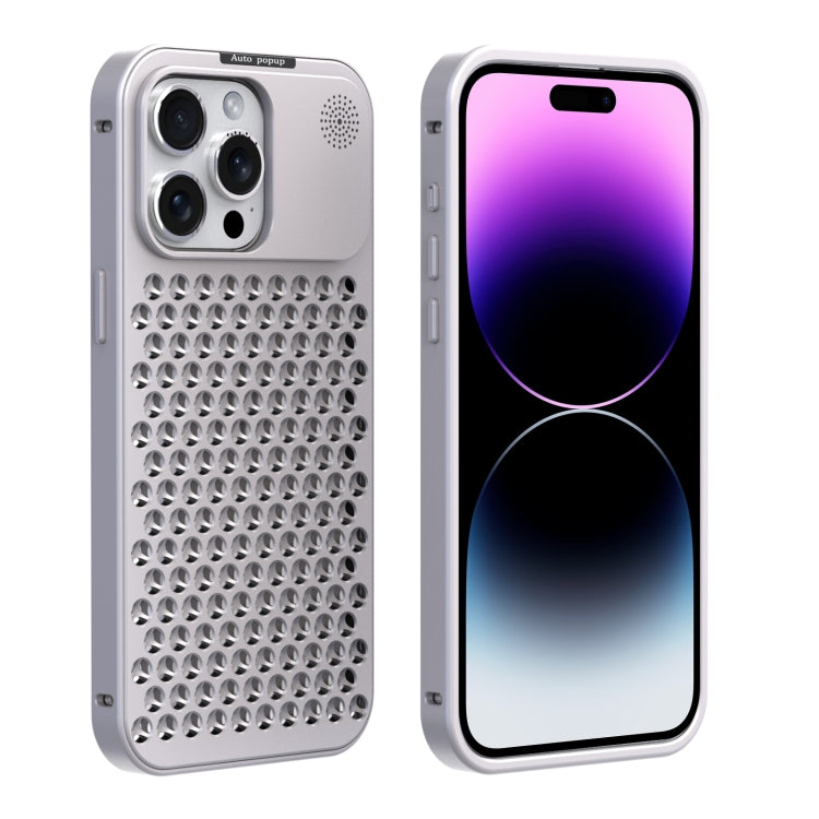 For iPhone 14 Pro R-JUST RJ58 Aromatherapy Metal Cooling Phone Case(Silver) - HoMEdemic™ 