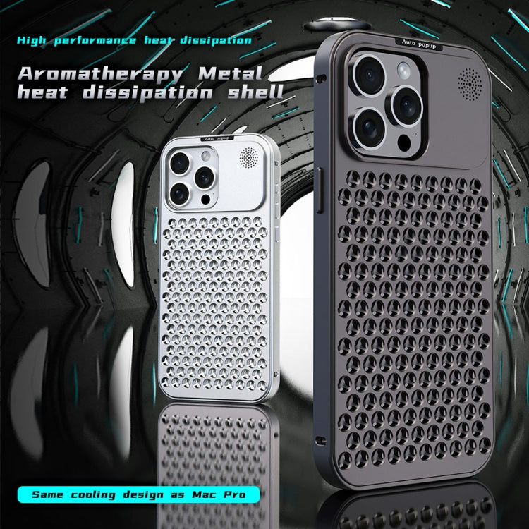 For iPhone 15 R-JUST RJ58 Aromatherapy Metal Cooling Phone Case(Black) - HoMEdemic™ 
