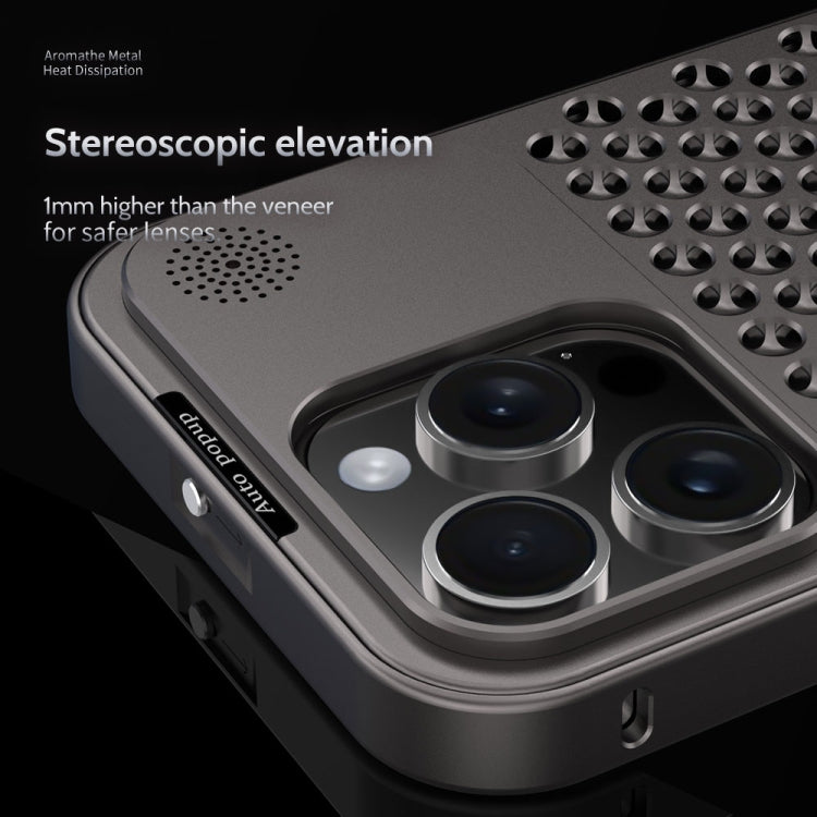 For iPhone 15 R-JUST RJ58 Aromatherapy Metal Cooling Phone Case(Black) - HoMEdemic™ 