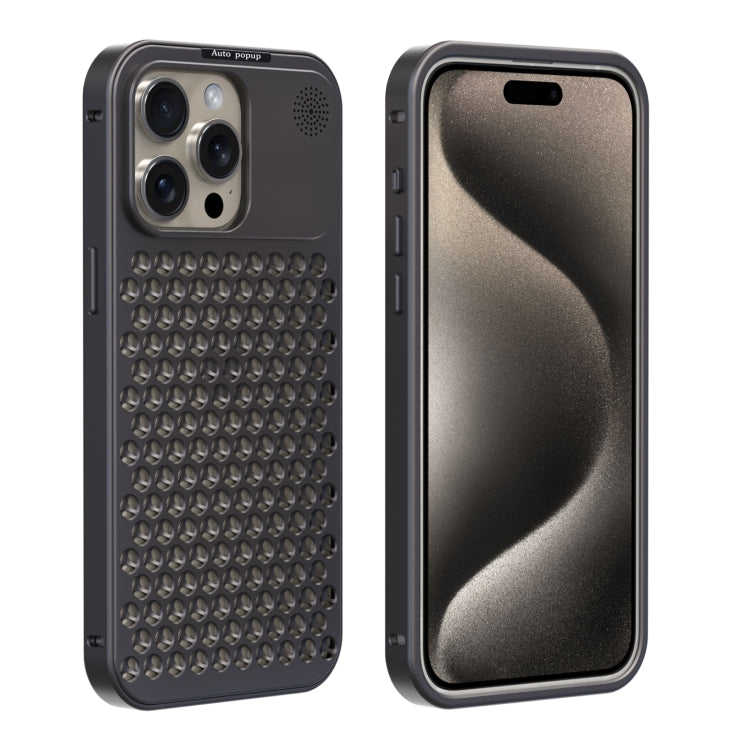 For iPhone 15 Pro R-JUST RJ58 Aromatherapy Metal Cooling Phone Case(Grey) - HoMEdemic™ 