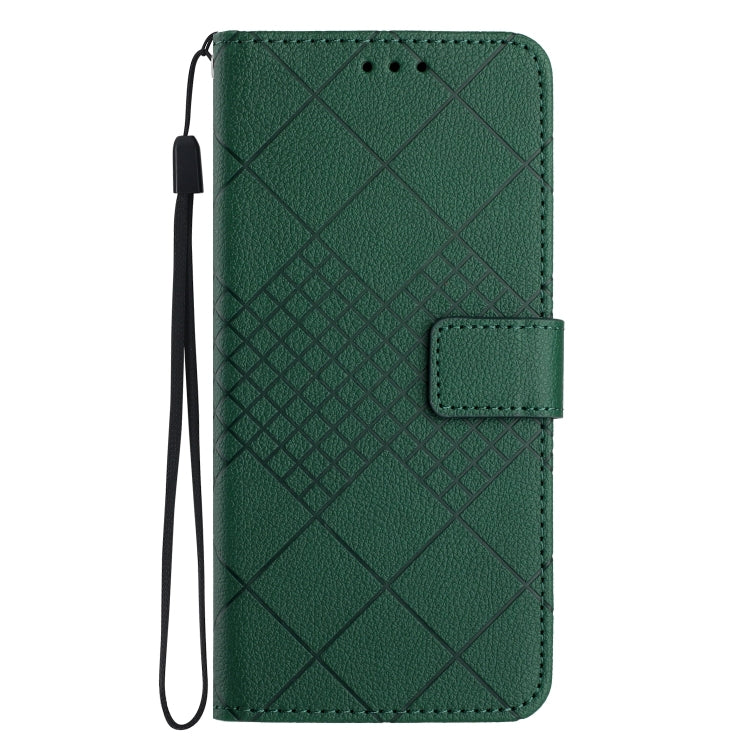 For iPhone 15 Pro Rhombic Grid Texture Leather Phone Case(Green) - HoMEdemic™ 