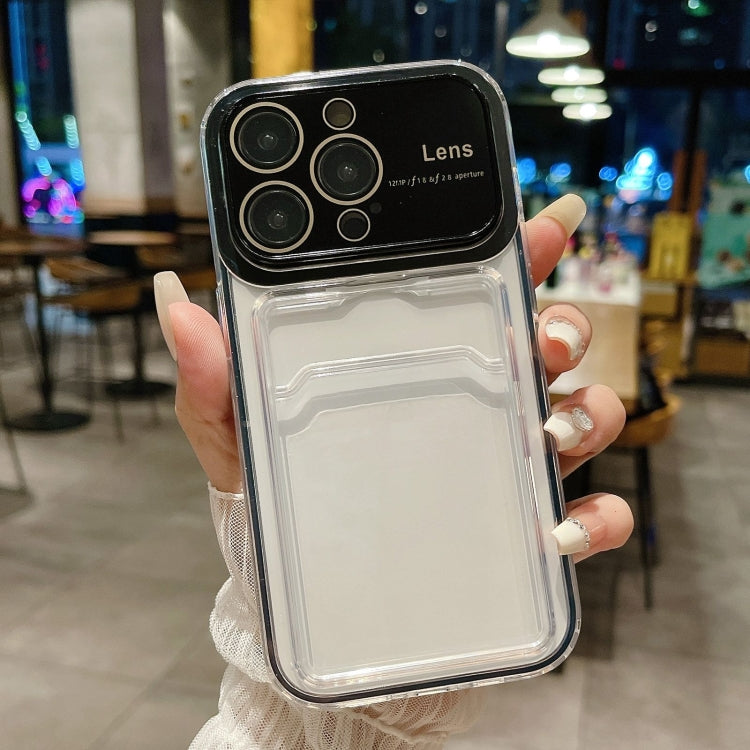 For iPhone 15 Pro Large Window PC Hybrid TPU Phone Case with Card Slot(Black) - HoMEdemic™ 